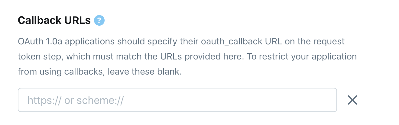 Provide Callback URL